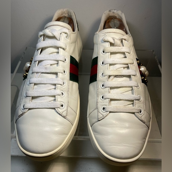 GUCCI ace peral studded white Snearkers with spikes sz 39.5 made in italy - Picture 6 of 16